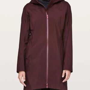 Lululemon Rain Rules Jacket Cassis Waterproof Glyde Softshell Coat  NWOT Size 0